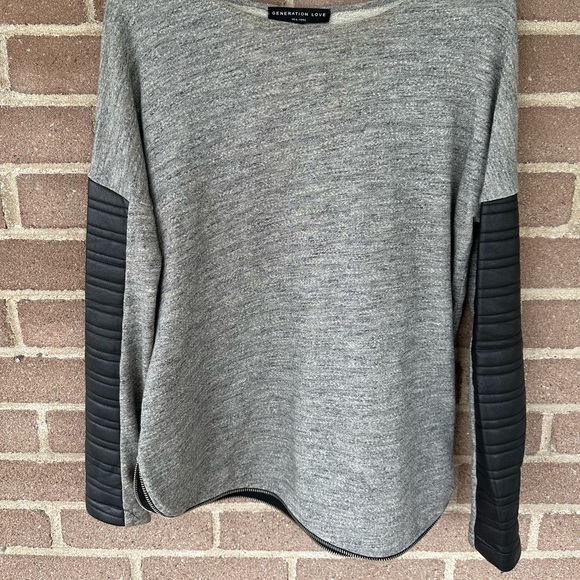 GENERATION LOVE Sweater with real leather detail - Picture 1 of 5